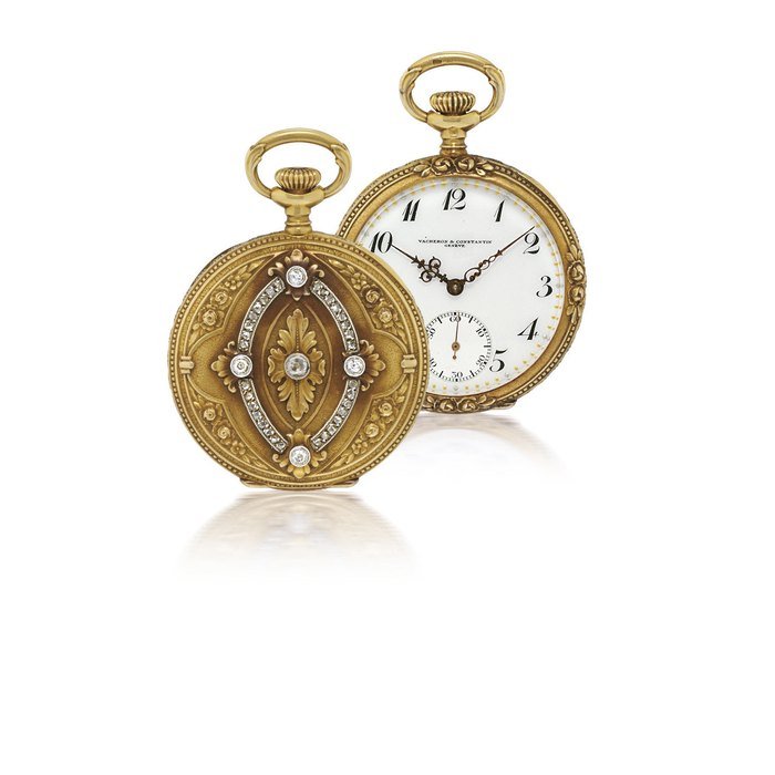 VACHERON CONSTANTIN YELLOW GOLD AND DIAMOND OPENFACE KEYLESS LEVER POCKET WATCH MOVEMENT 359481, CASE 223667, CIRCA 1915