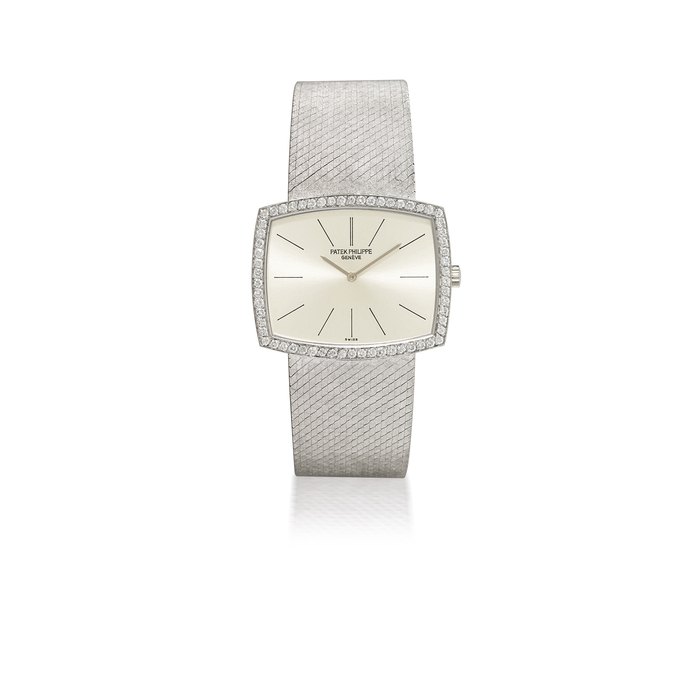 PATEK PHILIPPE, REF. 3528/2 WHITE GOLD AND DIAMOND-SET MANUALLY-WOUND WRISTWATCH WITH BRACELET MOVEMENT 1'167'999, CASE 2'700'336, CIRCA 1970