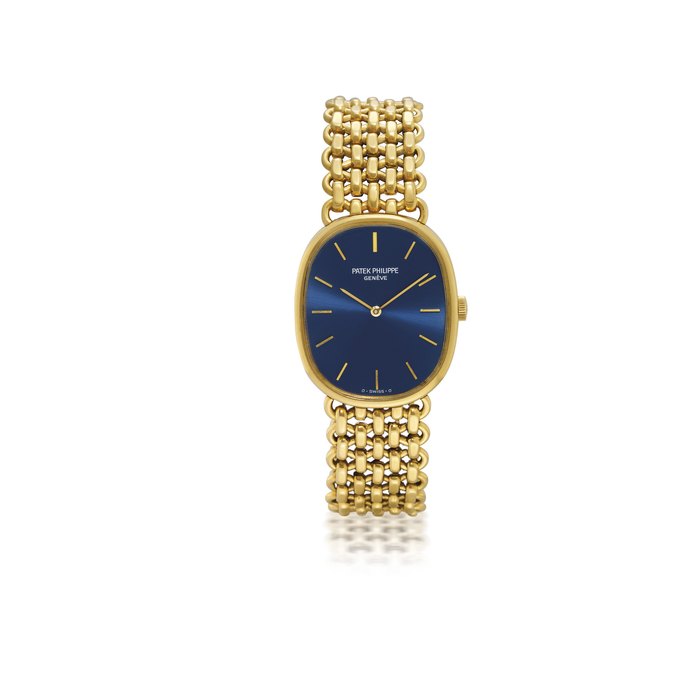 PATEK PHILIPPE, REF. 3848/1J, ELLIPSE YELLOW GOLD MANUALLY-WOUND BRACELET WATCH MOVEMENT 1335119, CASE 2824713, CIRCA 1977