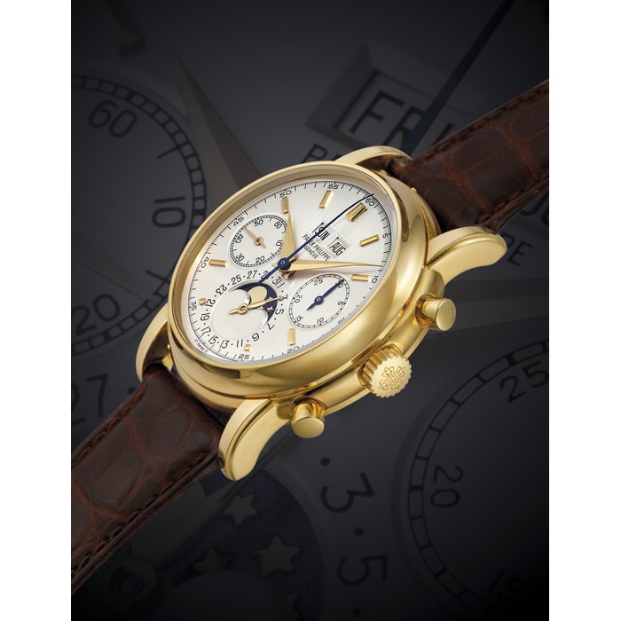 PATEK PHILIPPE, REF. 2499 4TH SERIES A RARE AND IMPORTANT YELLOW GOLD MANUALLY-WOUND PERPETUAL CALENDAR CHRONOGRAPH WRISTWATCH WITH MOON-PHASE DISPLAY MOVEMENT 869'399, CASE 2'779'160, MANUFACTURED IN 1980