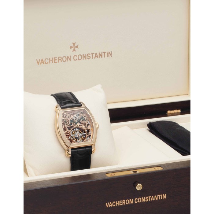 Vacheron Constantin Vacheron Constantin. A Fine and Rare 18k Pink Gold Skeletonized Tourbillon Wristwatch with Date and Power Reserve SIGNED VACHERON CONSTANTIN, GENÈVE, MALTE MODEL, REF. 30066-67/1, MOVEMENT NO. 917'465, CASE NO. 763'946, MANUFACTURED IN 2002