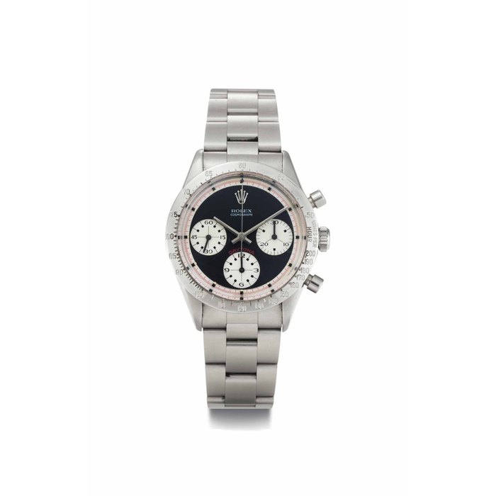 Rolex. A Very Rare Stainless Steel Chronograph Wristwatch with Bracelet, Made for the Peruvian Airforce SIGNED ROLEX, COSMOGRAPH, DAYTONA, PAUL NEWMAN MODEL, REF. 6262, CASE NO. 2'414'082, CIRCA 1969