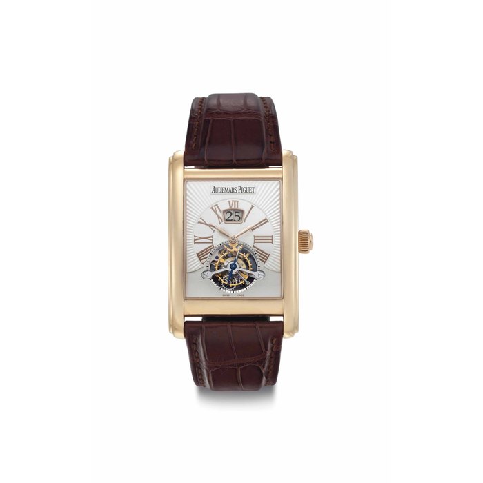 Audemars Piguet. A Fine and Rare 18k Pink Gold Wristwatch with Tourbillon and Date SIGNED AUDEMARS PIGUET, EDWARD PIGUET TOURBILLON GRANDE DATE MODEL, MOVEMENT NO. 678'454, CASE NO. G24906, CIRCA 2006