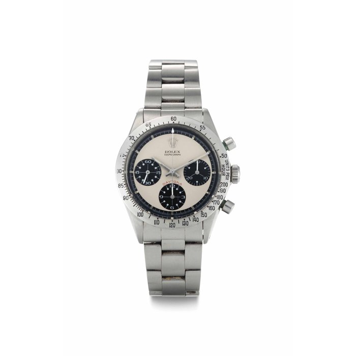 Rolex. A Rare Stainless Steel Chronograph Wristwatch with Bracelet SIGNED ROLEX, COSMOGRAPH, DAYTONA, PAUL NEWMAN MODEL, REF. 6262, CASE NO. 2'529'053, CIRCA 1970