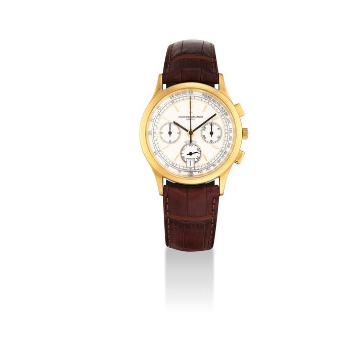 Vacheron Constantin VACHERON CONSTANTIN. A FINE 18K GOLD AUTOMATIC CHRONOGRAPH WRISTWATCH WTIH DATE SIGNED VACHERON CONSTANTIN, GENEVE, AUTOMATIC, LES HISTORIQUE CHRONOGRAPH MODEL, REF. 49002, CASE NO. 628'152, CIRCA 2000
