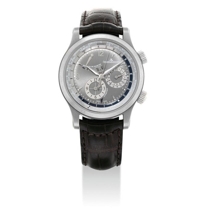 Jaeger-Lecoultre JAEGER-LECOULTRE. A RARE PVD-COATED TITANIUM SPECIAL EDITION AUTOMATIC DUAL AND WORLD TIME WRISTWATCH WITH SWEEP CENTRE SECONDS, DATE AND POWER RESERVE SIGNED JAEGER-LECOULTRE, MASTER CONTROL WORLD TIME MODEL, REF. 146.T.32.S, CASE NO. 2'555'011, CIRCA 2009