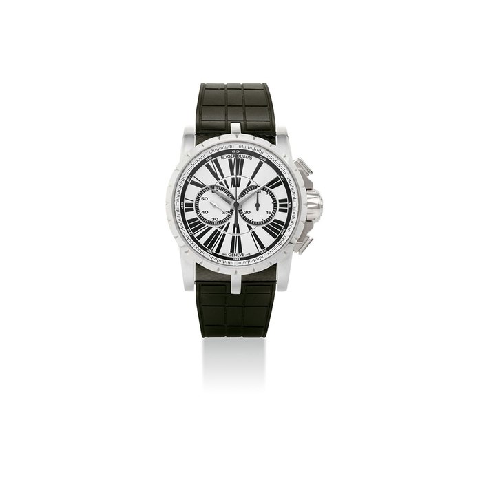 ROGER DUBUIS. A STAINLESS STEEL LIMITED EDITION AUTOMATIC CHRONOGRAPH WRISTWATCH SIGNED ROGER DUBUIS, EXCALIBUR CHRONOGRAPH MODEL, NO. 96/280, REF. EX45-78-90-00/01R00/B, MOVEMENT NO. 3883, CASE NO. 6794CZ, CIRCA 2011