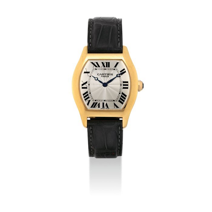 Cartier CARTIER. AN 18K GOLD TONNEAU-SHAPED WRISTWATCH SIGNED CARTIER, PARIS, COLLECTION PRIVÉE, TORTUE MODEL, REF. 2496C, CASE NO. 0476MG, CIRCA 2008