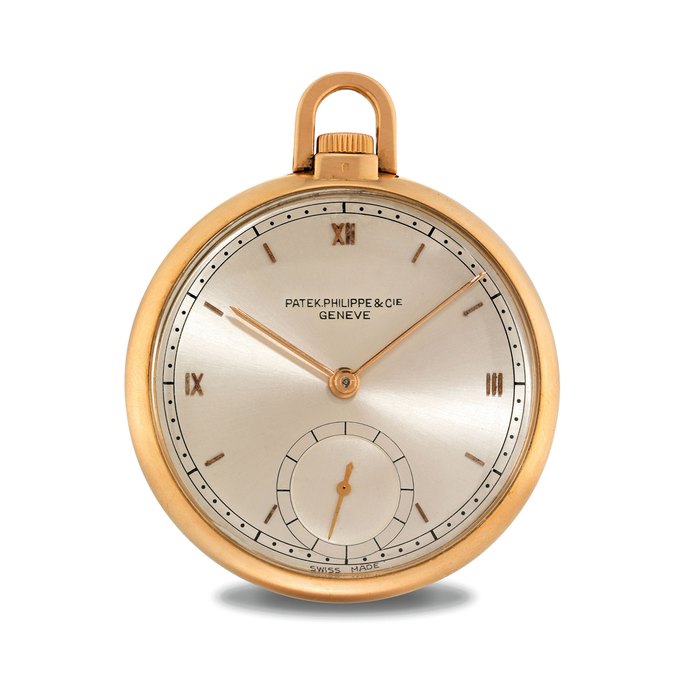 PATEK PHILIPPE. A PINK GOLD OPENFACE KEYLESS WATCH WITH FITTED PRESENTATION BOX SIGNED PATEK PHILIPPE & CIE, GENEVA, MOVEMENT NO. 871'338, CASE NO. 640'815, MANUFACTURED IN 1944