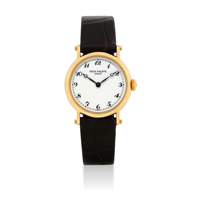 PATEK PHILIPPE. A LADY'S 18K GOLD WRISTWATCH WITH BREGUET NUMERALS SIGNED PATEK PHILIPPE, GENEVE, REF. 4860, MOVEMENT NO. 1'417'541, CASE NO. 2'947'654, CIRCA 2006