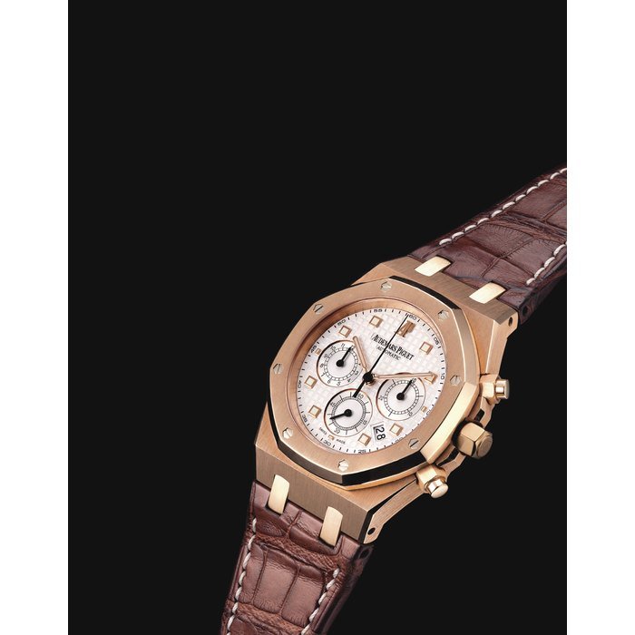 Audemars Piguet AUDEMARS PIGUET. A VERY FINE 18K PINK GOLD AUTOMATIC CHRONOGRAPH WRISTWATCH WITH DATE SIGNED AUDEMARS PIGUET, ROYAL OAK MODEL, REF. 26022OR.OO.D088CR.01, CASE NO. F59026, CIRCA 2010
