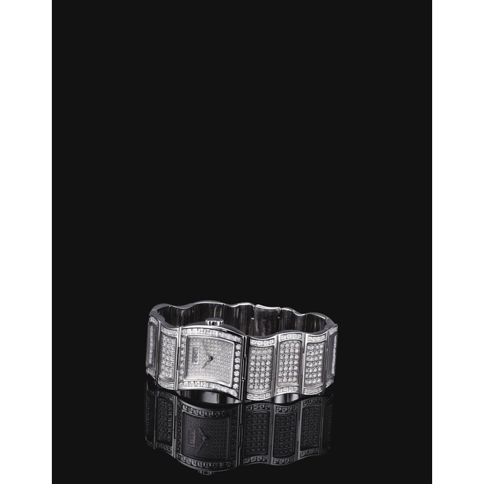 Ebel EBEL. A LADY'S FINE 18K WHITE GOLD AND DIAMOND-SET LIMITED EDITION ASYMMETRICAL BRACELET WATCH SIGNED EBEL, VANUA MODEL, NO. 01/50, REF. 3057H26-500, CASE NO. 8'230'029, CIRCA 2005, Price & Market Data