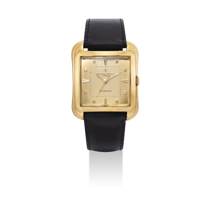 Vacheron Constantin VACHERON CONSTANTIN. A FINE, LARGE AND RARE 18K GOLD AUTOMATIC WRISTWATCH WITH SWEEP CENTRE SECONDS AND CHAMPAGNE DIAL SIGNED VACHERON CONSTANTIN, GENEVE, CIOCCOLATONE MODEL, REF. 4737, CIRCA 1958