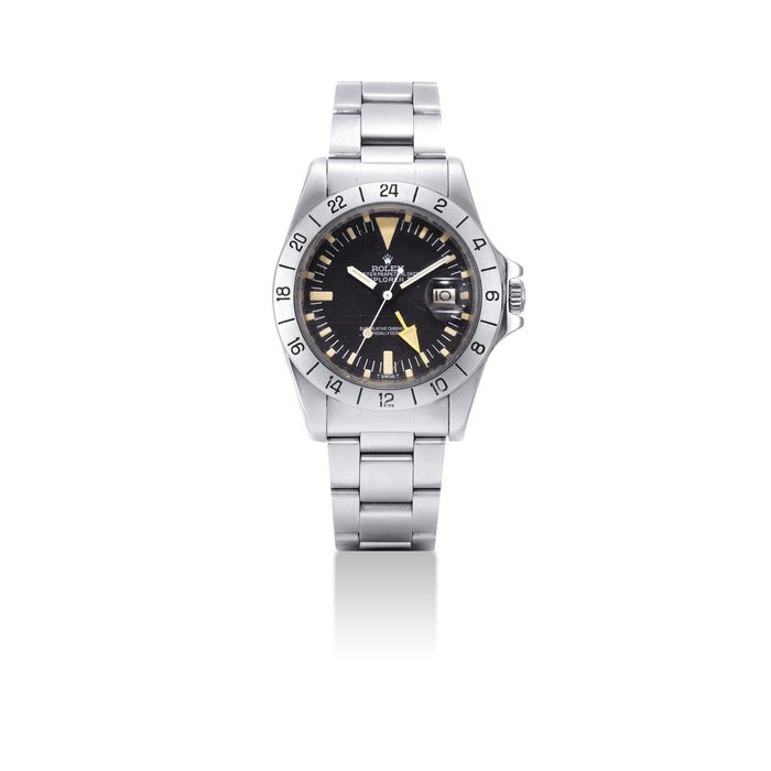 Rolex ROLEX. A RARE STAINLESS STEEL AUTOMATIC WRISTWATCH WITH SWEEP CENTRE SECONDS, 24 HOUR HAND, DATE AND BRACELET SIGNED ROLEX, OYSTER PERPETUAL DATE, EXPLORER II, STEVE MCQUEEN MODEL, REF. 1655, CASE NO. 5'381'291, CIRCA 1978