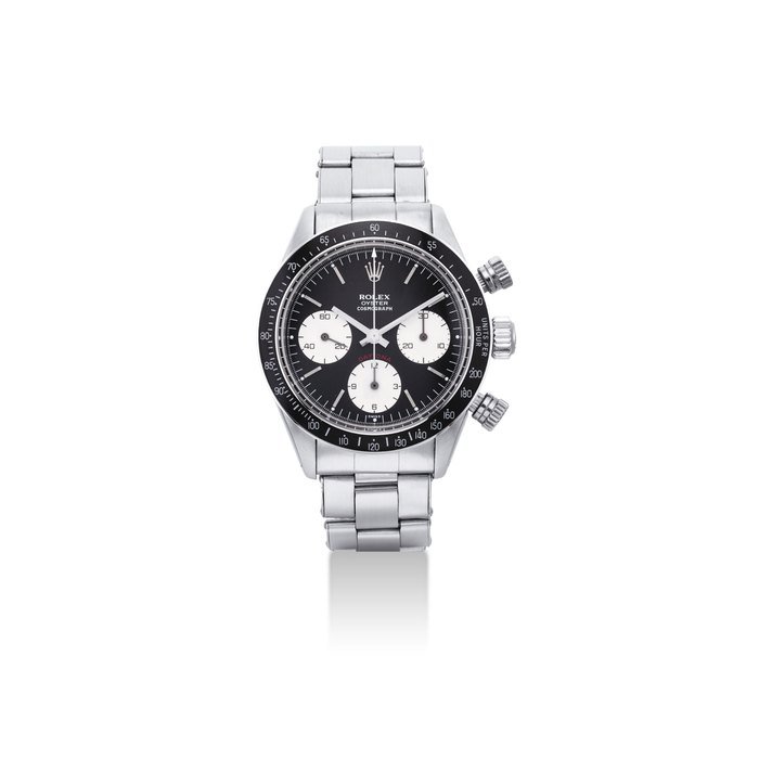 Rolex ROLEX. A FINE STAINLESS STEEL CHRONOGRAPH WRISTWATCH WITH BRACELET SIGNED ROLEX, OYSTER COSMOGRAPH, DAYTONA, REF. 6263, CASE NO. 6'153'272, CIRCA 1979