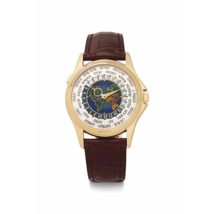 Patek Philippe. A Fine and Rare 18k Gold Automatic World Time Wristwatch With Cloisonné Enamel Dial SIGNED PATEK PHILIPPE, GENÈVE, REF. 5131, MOVEMENT NO. 5'681'646, CASE NO. 4'589'789, CIRCA 2012