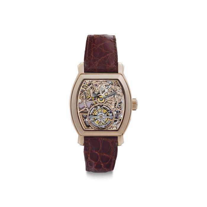 Vacheron Constantin Vacheron Constantin. A Fine and Rare 18k Pink Gold Skeletonized Tourbillon Wristwatch with Date and Power Reserve SIGNED VACHERON CONSTANTIN, GENÈVE, MALTE MODEL, REF. 30066-67/1, MOVEMENT NO. 917'459, CASE NO. 739'723, MANUFACTURED IN 2001
