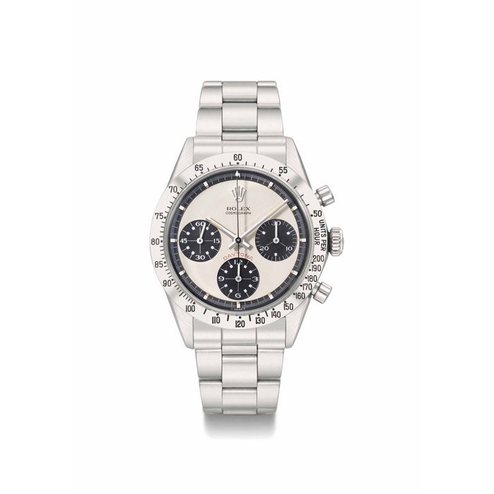 Rolex Rolex. A very rare and attractive stainless steel chronograph wristwatch with bracelet and guarantee, made for the Peruvian Airforce SIGNED ROLEX, COSMOGRAPH, DATYONA, PAUL NEWMAN MODEL, REF. 6262, CASE NO. 2'414'010, MANUFACTURED IN 1970