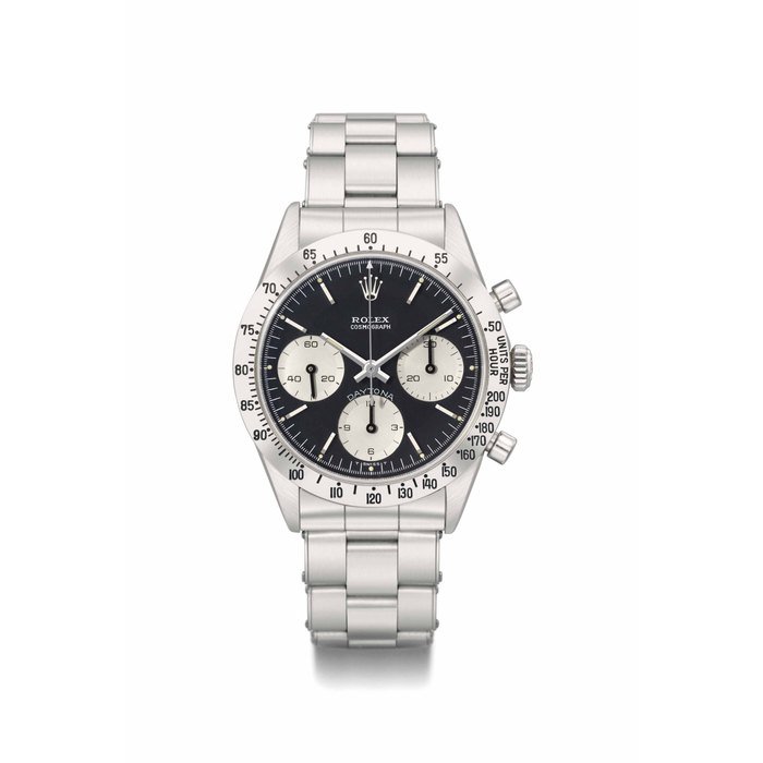 Rolex Rolex. An extremely rare and historically important stainless steel chronograph wristwatch with bracelet and original guarantee SIGNED ROLEX, COSMOGRAPH, DAYTONA, REF. 6262/6239, CASE NO. 2'416'819, MANUFACTURED IN 1970 · 6262/6239