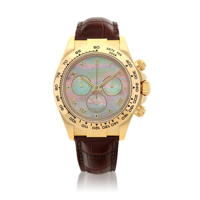 Rolex Reference 116518 Daytona  A yellow gold automatic chronograph wristwatch, Circa 2001
