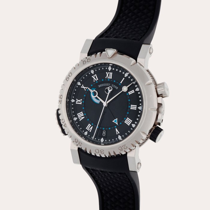 Breguet Marine Royale, Reference 5847BB/92/5ZV | A white gold wristwatch with alarm, date and alarm reserve indication | Circa 2011