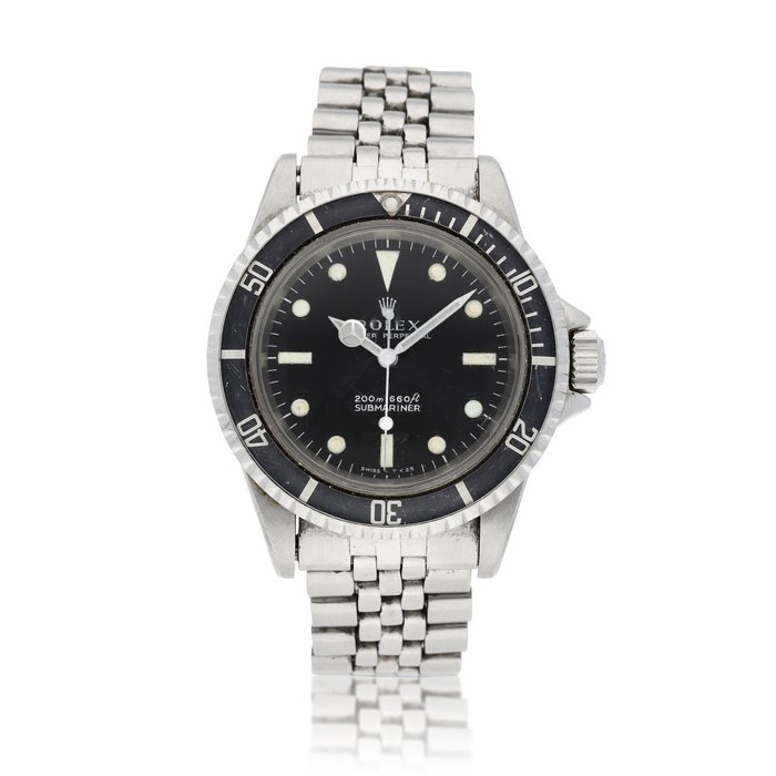 Rolex Submariner, Ref. 5513 Stainless steel wristwatch with bracelet Circa 1967