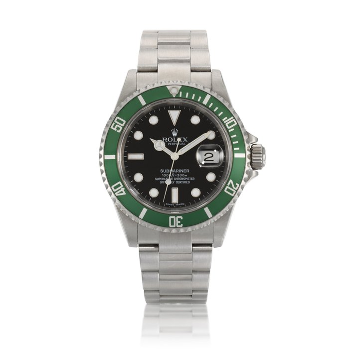 Rolex 'Kermit' Submariner Ref. 16610 Stainless Steel Wristwatch With Date And Bracelet Circa 2006, Price & Market Data