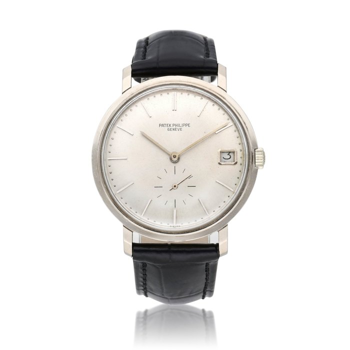 Patek Philippe Reference 3445 Calatrava | A white gold automatic wristwatch with date, Circa 1970