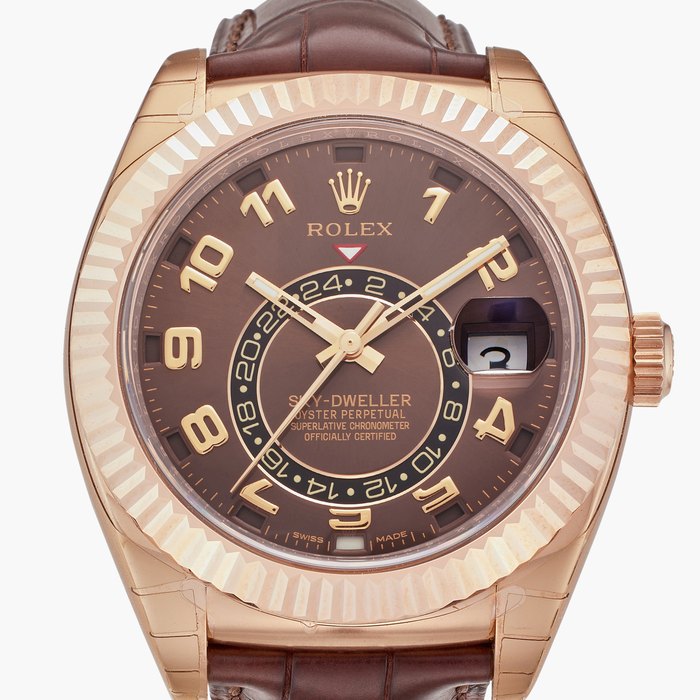 Rolex Reference 326135 Sky-Dweller | A pink gold automatic annual calendar dual time wristwatch, Circa 2013