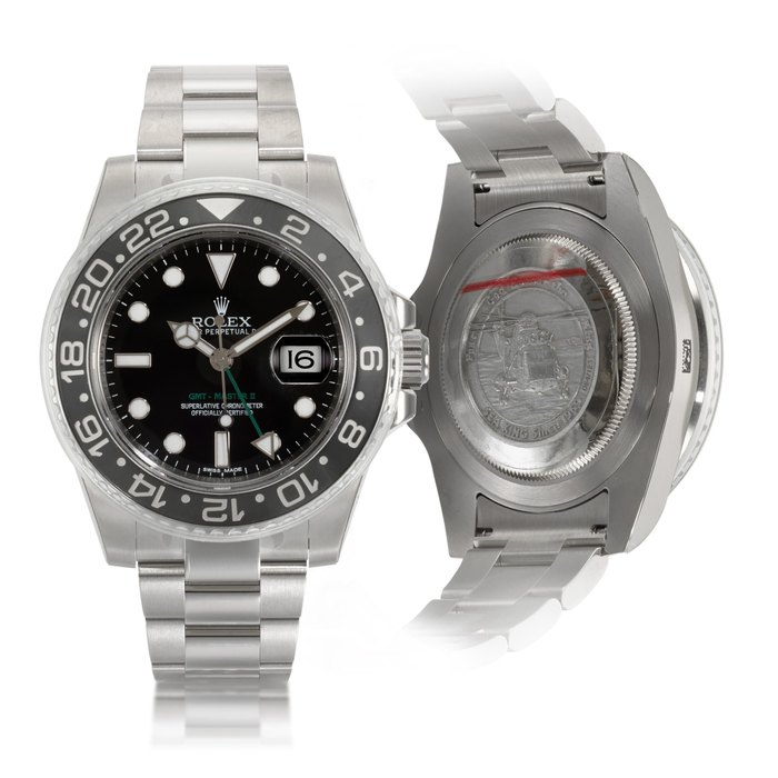 Rolex 'Sea-King' GMT-Master II, Ref. 116710 Stainless Steel Dual Time Military Wristwatch With Date And Bracelet Circa 2014
