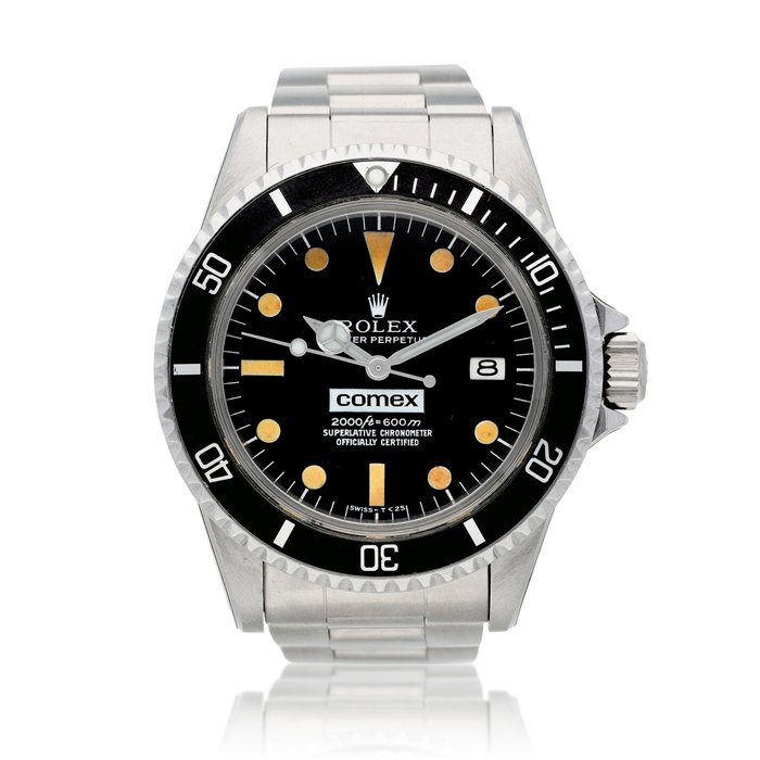 Rolex 'COMEX' Sea-Dweller, Ref. 1665  Stainless steel wristwatch with date, helium escape valve and bracelet  Circa 1979 | 勞力士 | 1665型號「“COMEX” Sea-Dweller」精鋼鍊帶腕錶備日期顯示及排氦閥，約1979年製