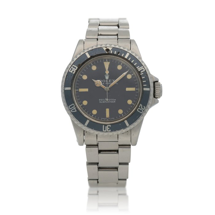 Rolex Submariner, Ref. 5513 Stainless steel wristwatch with date and bracelet Circa 1970