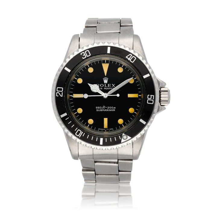Rolex Submariner, Ref. 5513 Stainless steel wristwatch with bracelet Circa 1972