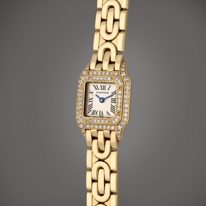 Cartier Reference 1131 Panthère | A yellow gold and diamond-set wristwatch with bracelet, Circa 1995