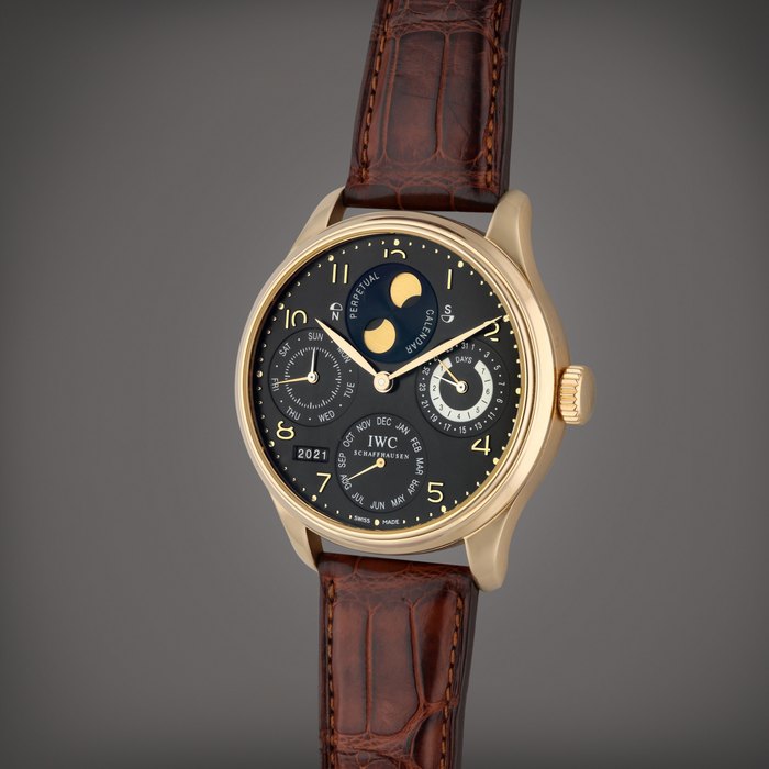 IWC Reference 5021 Portugieser | A pink gold automatic perpetual calendar wristwatch with moon phases and power reserve indication, Circa 2020