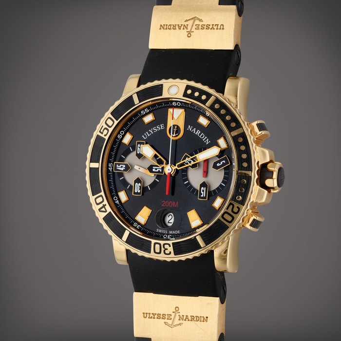 Ulysse Nardin Reference 8006-102 Marine Chronograph | A yellow gold automatic chronograph wristwatch with date, Circa 2005