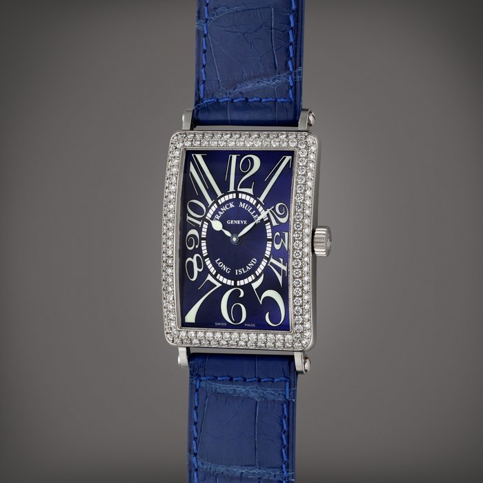 Franck Muller Reference 1000 SC D Long Island | A platinum and diamond-set rectangular automatic wristwatch, Circa 2022