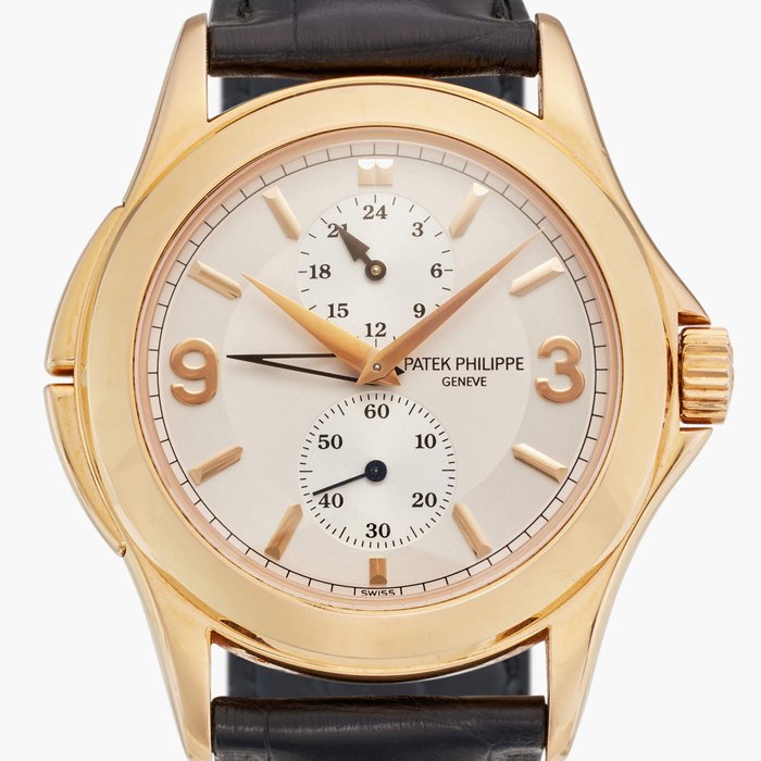 Patek Philippe Reference 5134 Travel Time | A pink gold dual time zone wristwatch with 24-hour indication, Made in 2010