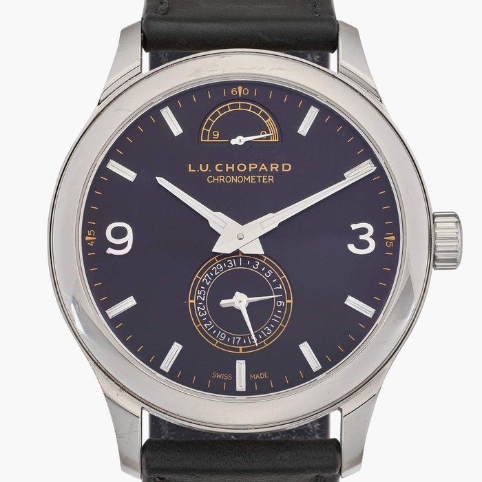 Chopard Reference 161926-9003 L.U.C. Quattro | A platinum and diamond-set wristwatch with date and power reserve indication, Circa 2022