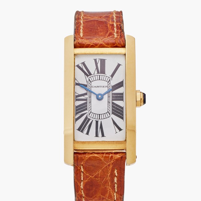 Cartier, Paris Tank Cintrée | A yellow gold rectangular wristwatch, Circa 1975