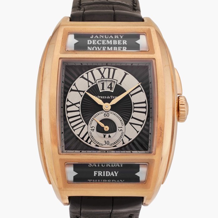 Maitres du Temps Reference C2T.55.21.121 Chapter Two | A pink gold automatic triple calendar wristwatch, Made in collaboration with Daniel Roth, Roger Dubuis and Peter Speake-Marin, Circa 2010