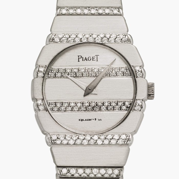 Piaget Reference 861 C 705 Polo | A white gold and diamond-set bracelet watch, Circa 1982
