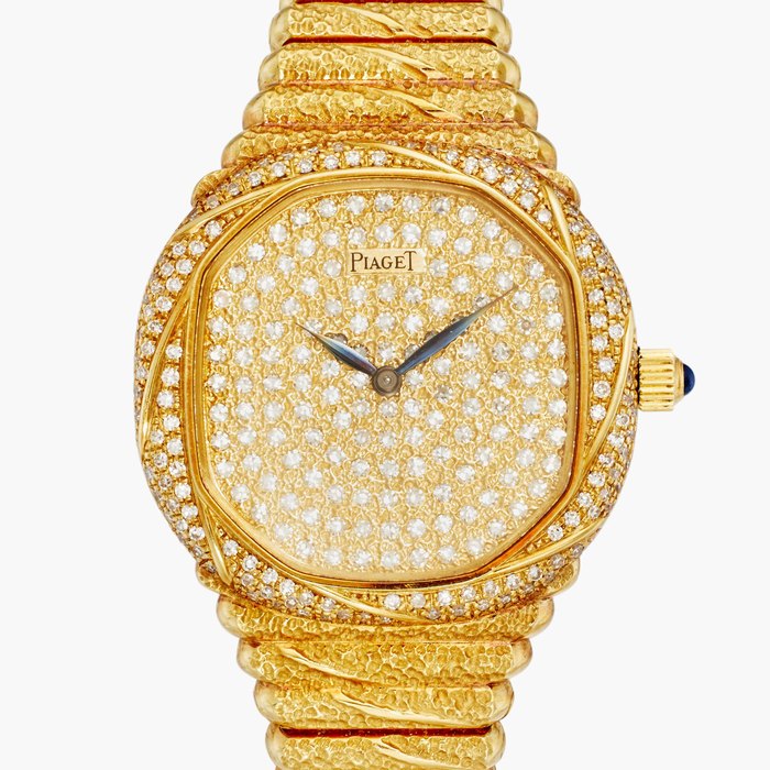 Piaget Reference 95553 C 24 | A yellow gold and diamond wristwatch with bracelet, Circa 1977