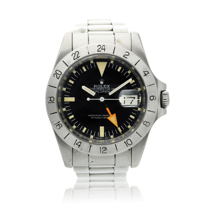 Rolex Reference 1655 Explorer II  A stainless steel automatic dual time wristwatch with date, bracelet and 24-hour indication, Circa 1980