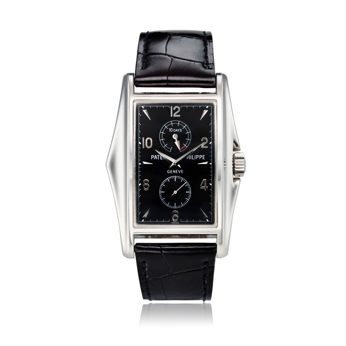 Patek Philippe Reference 5100P-001  A limited edition platinum rectangular wristwatch with 10 day power reserve, Made to commemorate the millennium, Made in 2001