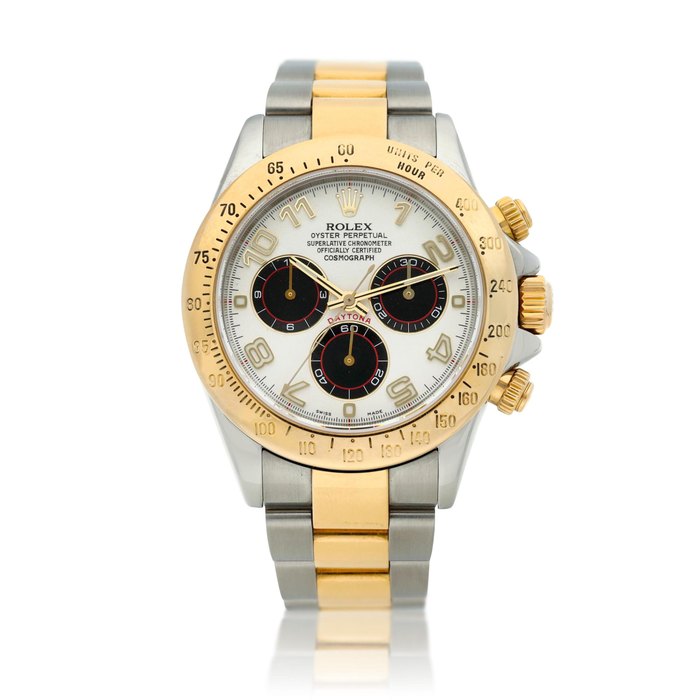 Rolex Reference 116523 Cosmograph Daytona  A stainless steel and yellow gold chronograph wristwatch with bracelet, Circa 2003