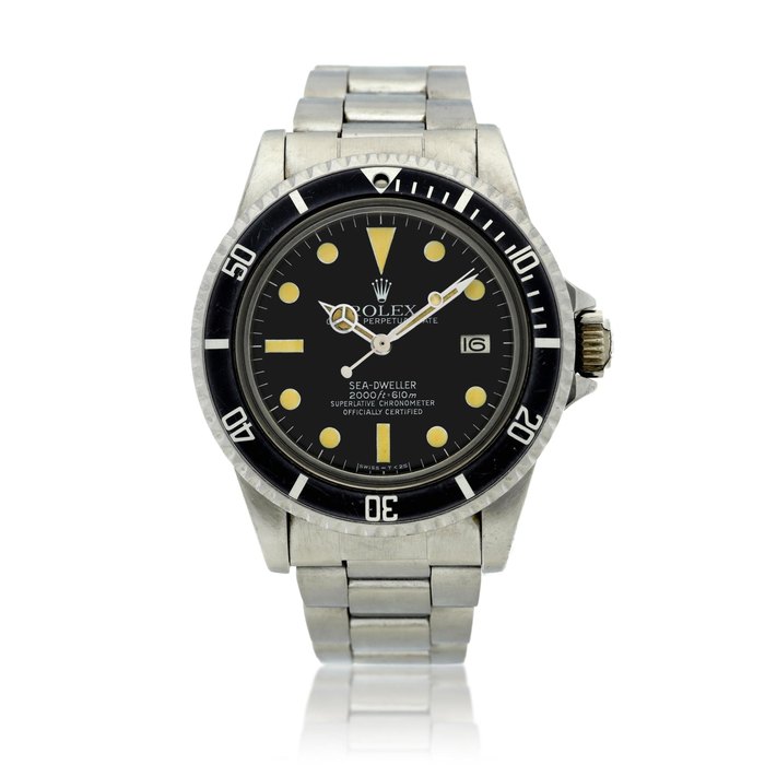 Rolex Reference 1665 Sea-Dweller 'Great White'   A stainless steel automatic wristwatch with date and bracelet, Circa 1979