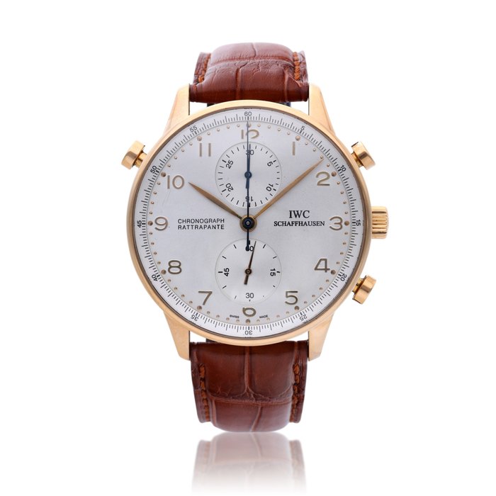 IWC Reference 3712 Portugieser Chrono-Rattrapante, A pink gold fly back chronograph wristwatch, Circa 2015