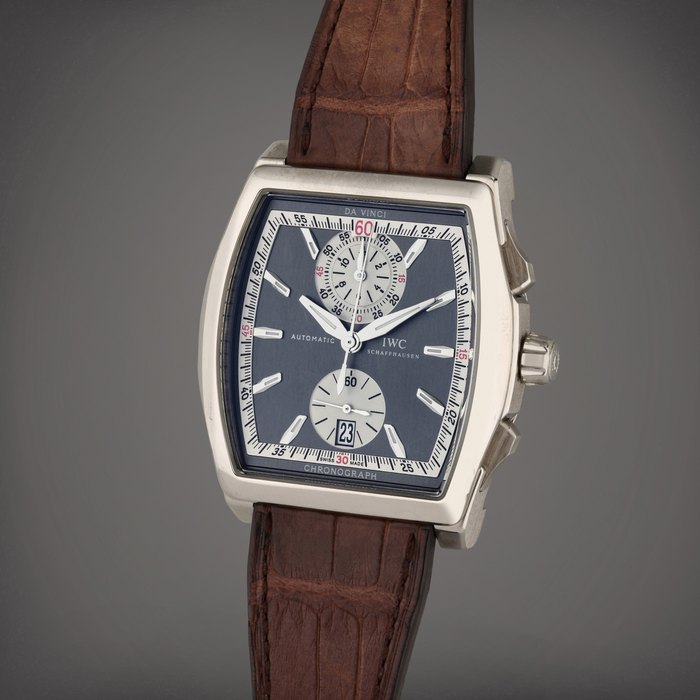 IWC Reference 3764 Da Vinci | A white gold automatic rectangular chronograph wristwatch with date, Circa 2010