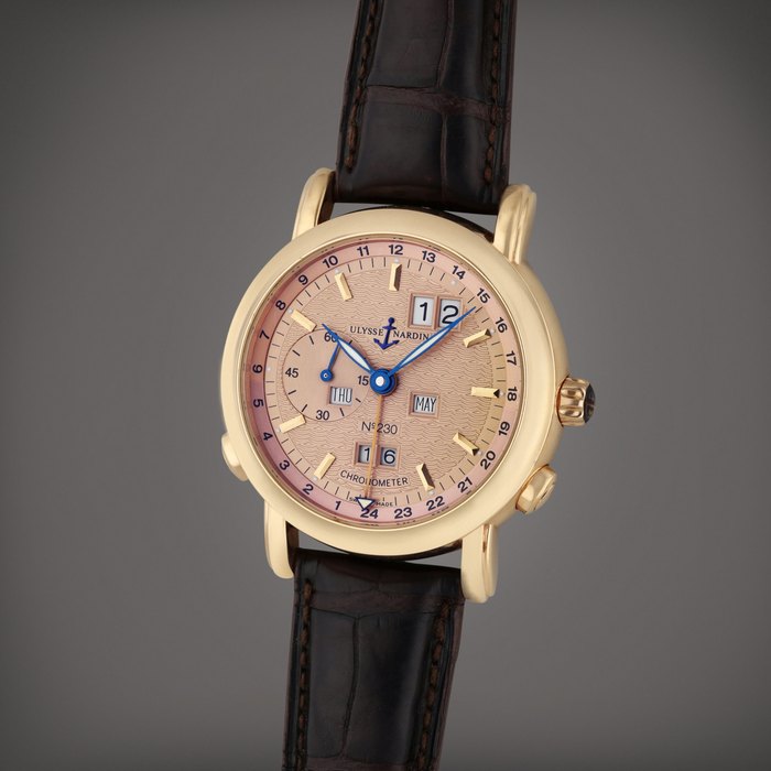 Ulysse Nardin Reference 322-88 GMT Perpetual | A limited edition pink gold automatic dual time perpetual calendar wristwatch, Circa 2000